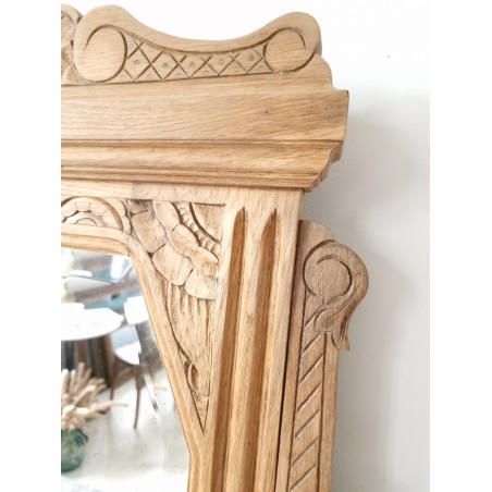 Coiffeuse Ancienne En Bois Et Marbre – Table De Toilette Vintage, Un Tiroir, 79 Cm