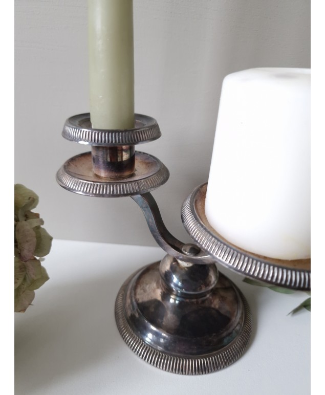 Bougeoirs ronds vintage en métal, lot de 3