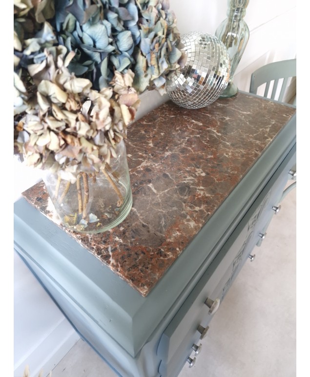 Commode art déco bleue