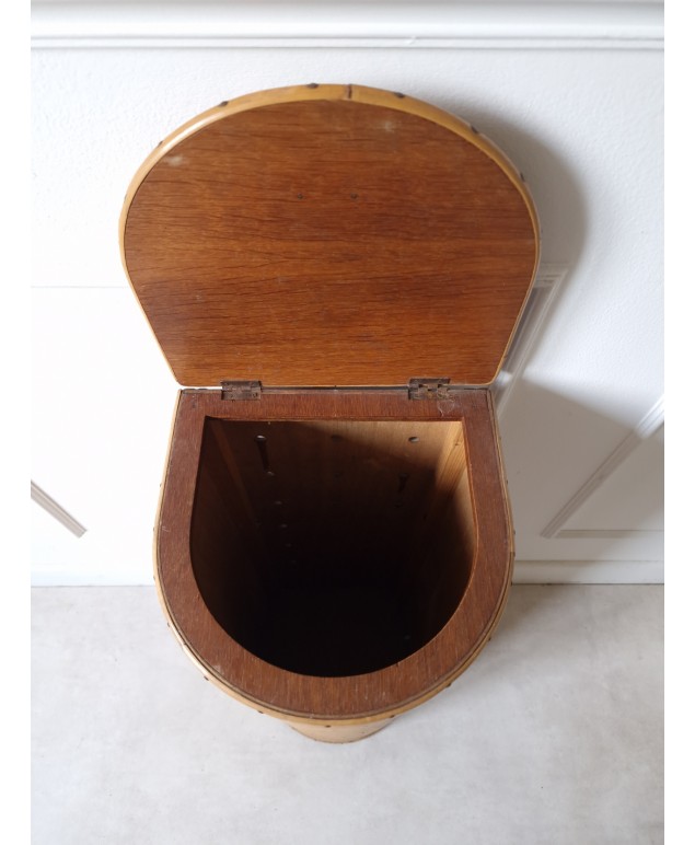 Huche à Pain En Osier Et Rotin – Style Campagne – Vintage – Dimensions : H 83 Cm, L 23 Cm, L 26 Cm