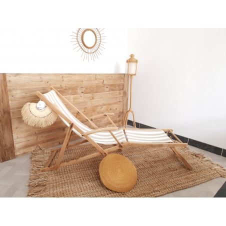 Transat Vintage - Chaise Longue De Jardin Rétro - État Correct